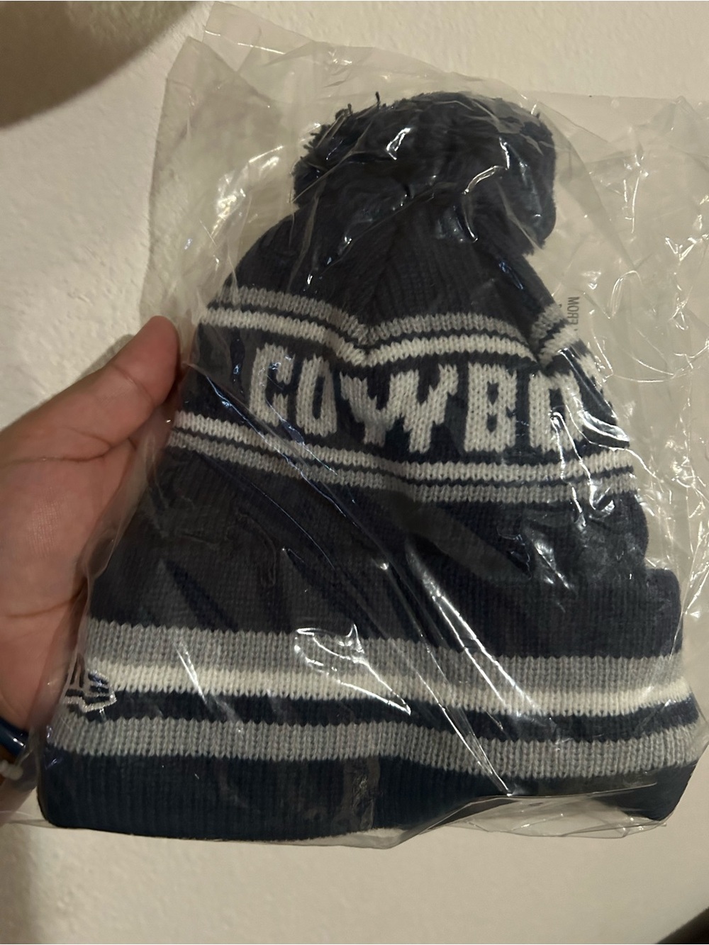 Cowboys Navy Pom Beanie